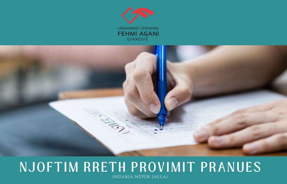 Njoftim rreth provimit pranues - Master